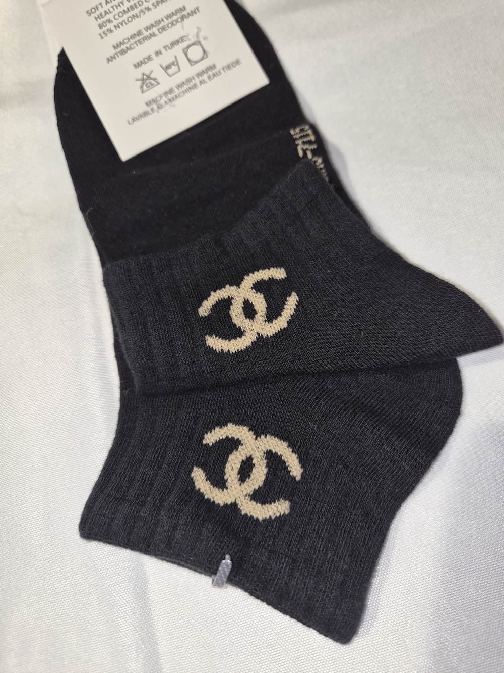 Chanel Black Logo Ankle Socks - Picture 4 of 4
